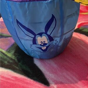 Blue Easter Basket with Bunny Design